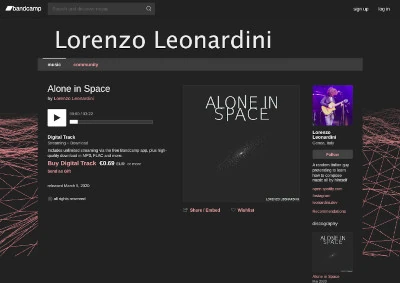 Screenshot of my music page